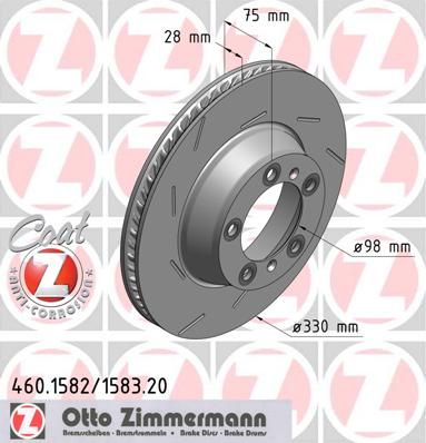 фото Тормозной диск zimmermann 460.1582.20