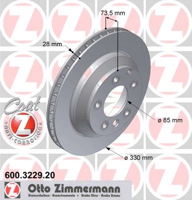 фото Тормозной диск zimmermann 600.3229.20