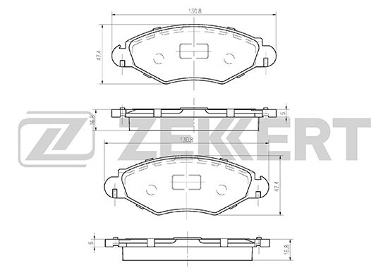 фото Комплект тормозных колодок, дисковый тормоз zekkert bs-1034