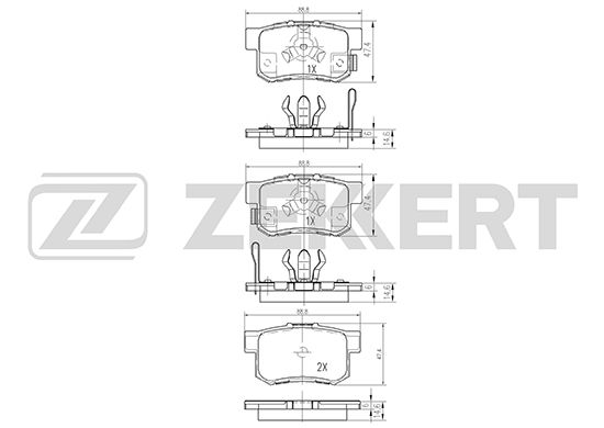 фото Комплект тормозных колодок, дисковый тормоз zekkert bs-1258