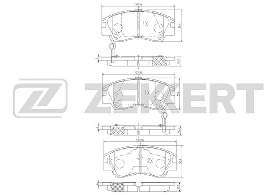 фото Комплект тормозных колодок, дисковый тормоз zekkert bs-1858