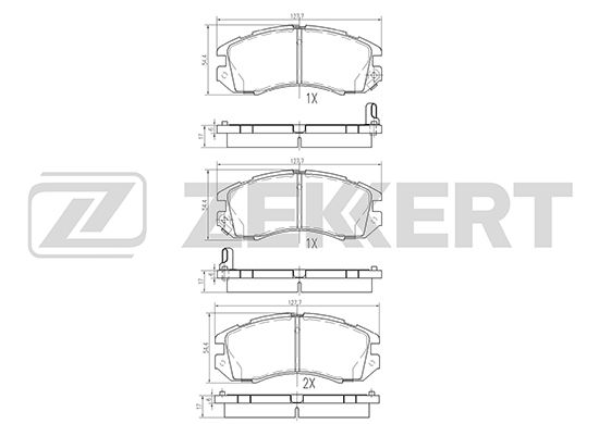 фото Комплект тормозных колодок, дисковый тормоз zekkert bs-2132