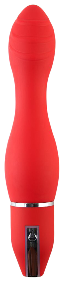 фото Красный анальный вибромассажёр из силикона 27 см toyfa