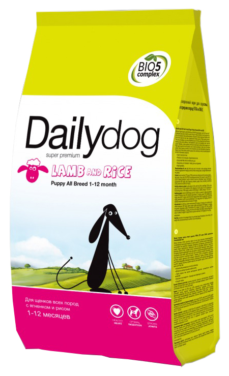 Сухой корм для щенков Dailydog Puppy All Breed, любых пород, ягненок и рис, 1,5кг