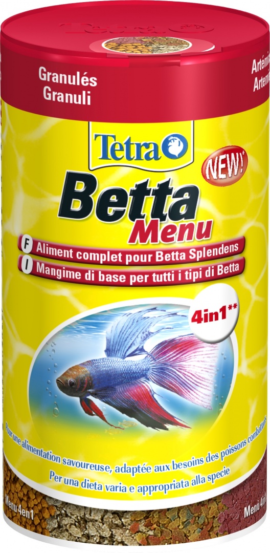 фото Корм для рыб tetra betta menu, хлопья, гранулы, 100 мл