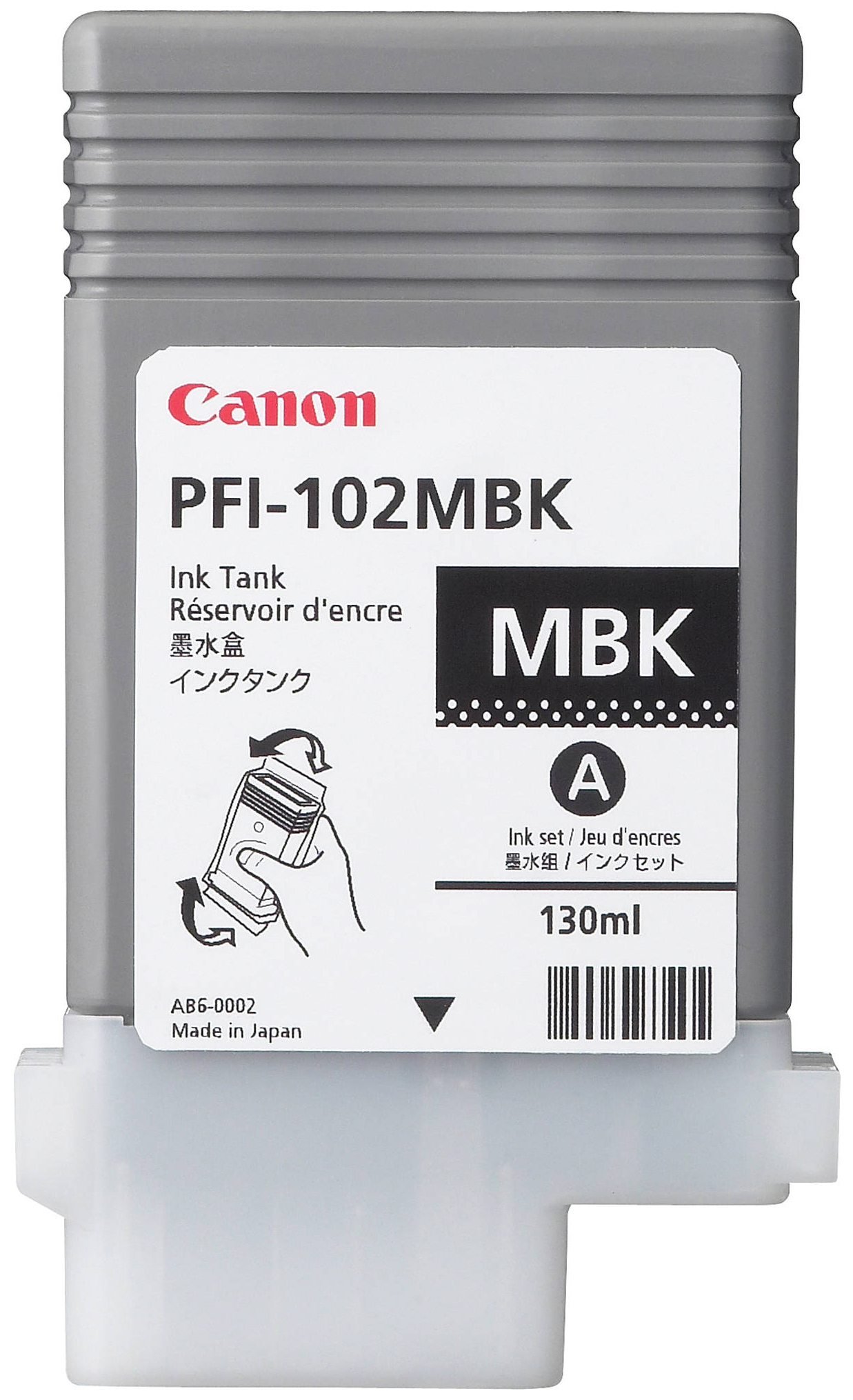 фото Картридж для струйного принтера canon pfi-102mbk матовый черный, оригинал