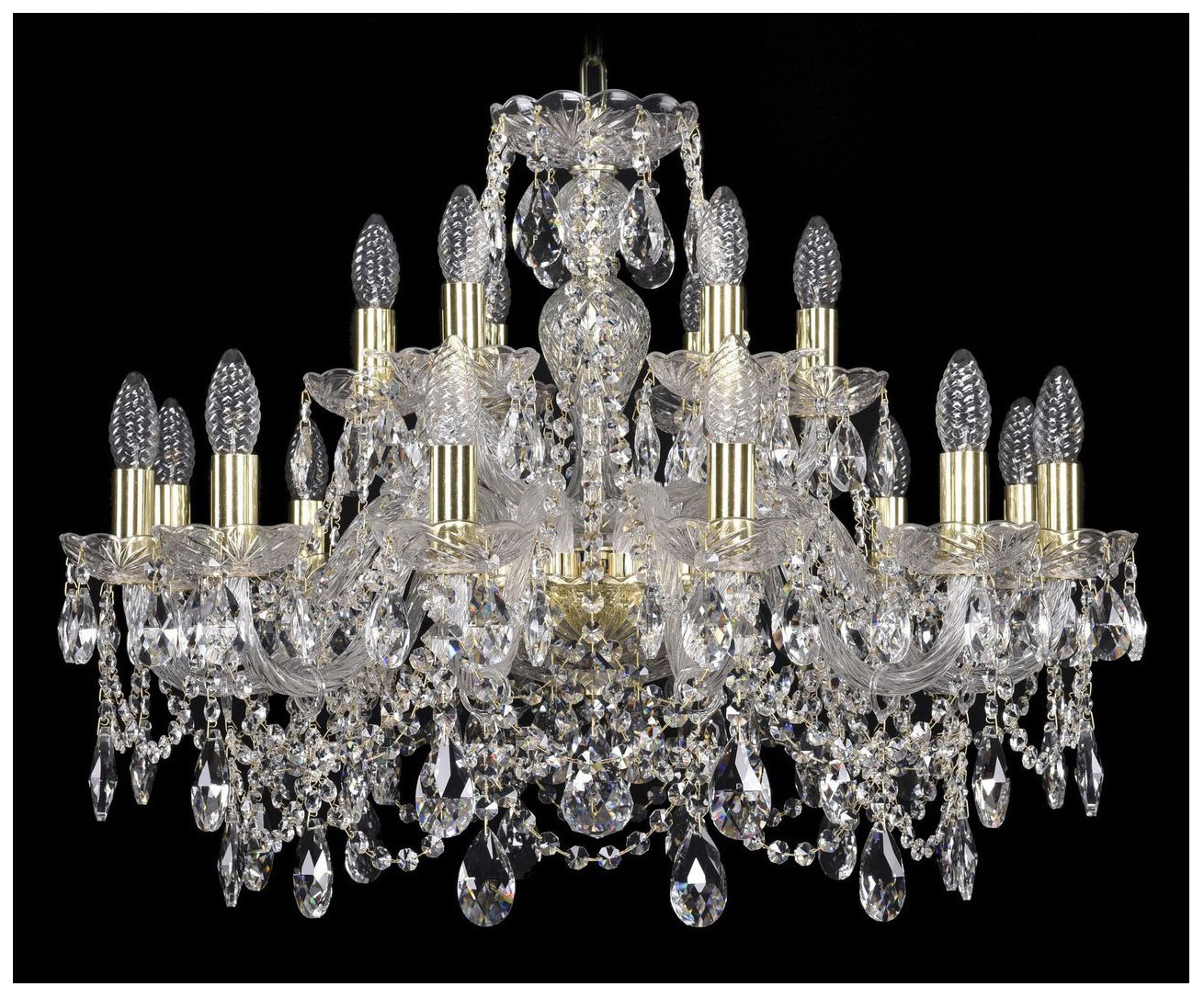 фото Люстра подвесная bohemia ivele crystal 1411/12+6/240/g