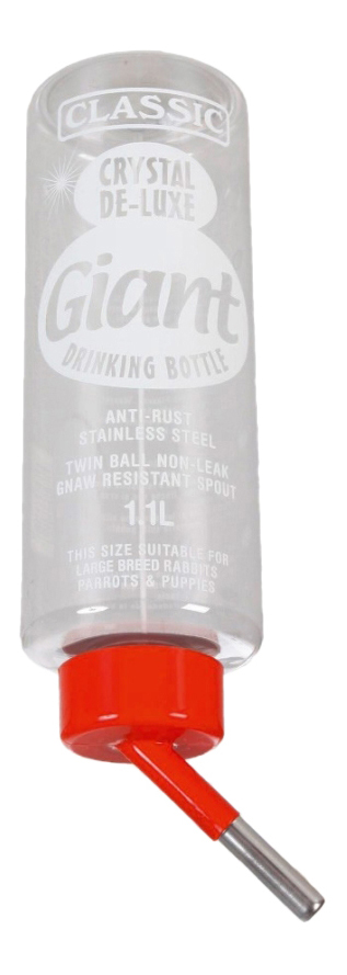 

Поилка ниппельная с шариком для грызунов Beeztees, 1000 мл, Красный, поилка для грызунов Classic, 1000мл