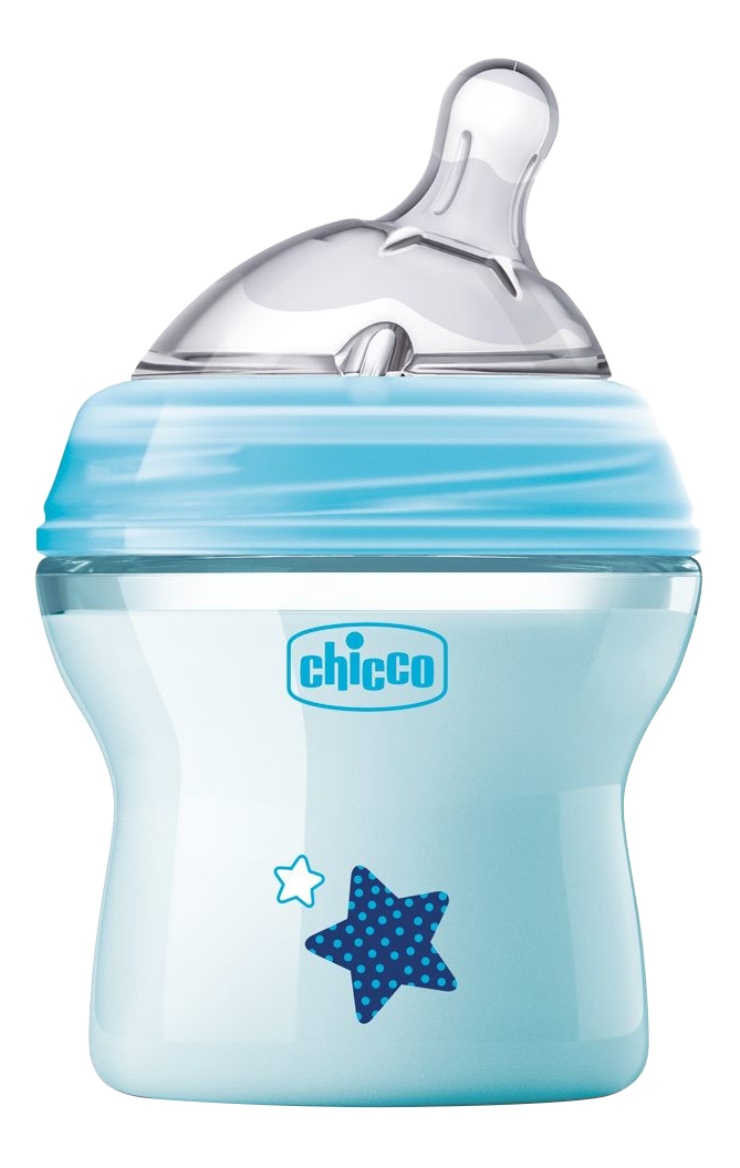 фото Детская бутылочка chicco natural feeling с 0 мес 150 мл голубая