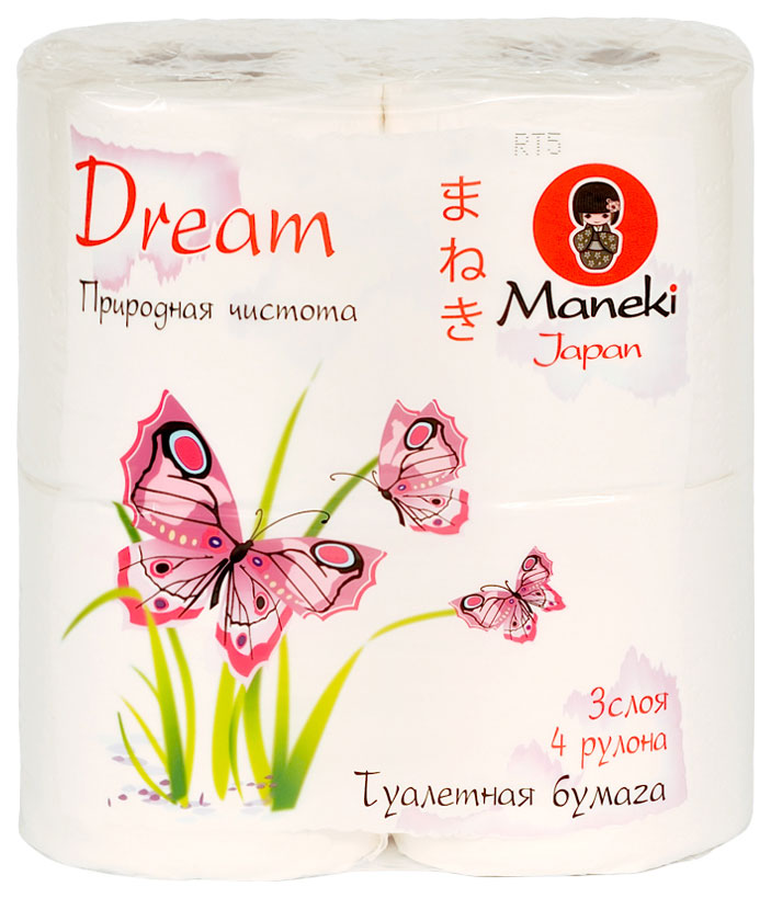 фото Туалетная бумага maneki dream без аромата 4 шт