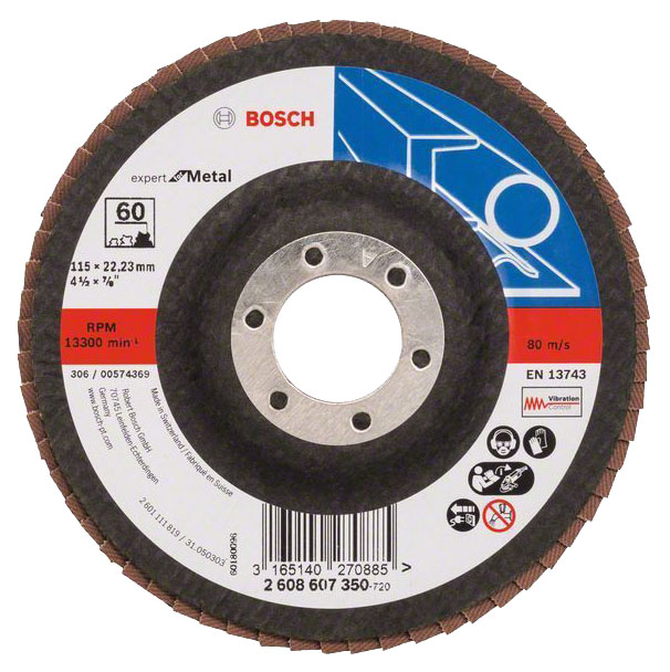 фото Круг лепестковый bosch 115мм k60 expert for metal 2608607350