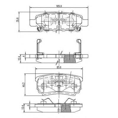 

Тормозные колодки NIPPARTS N3615015