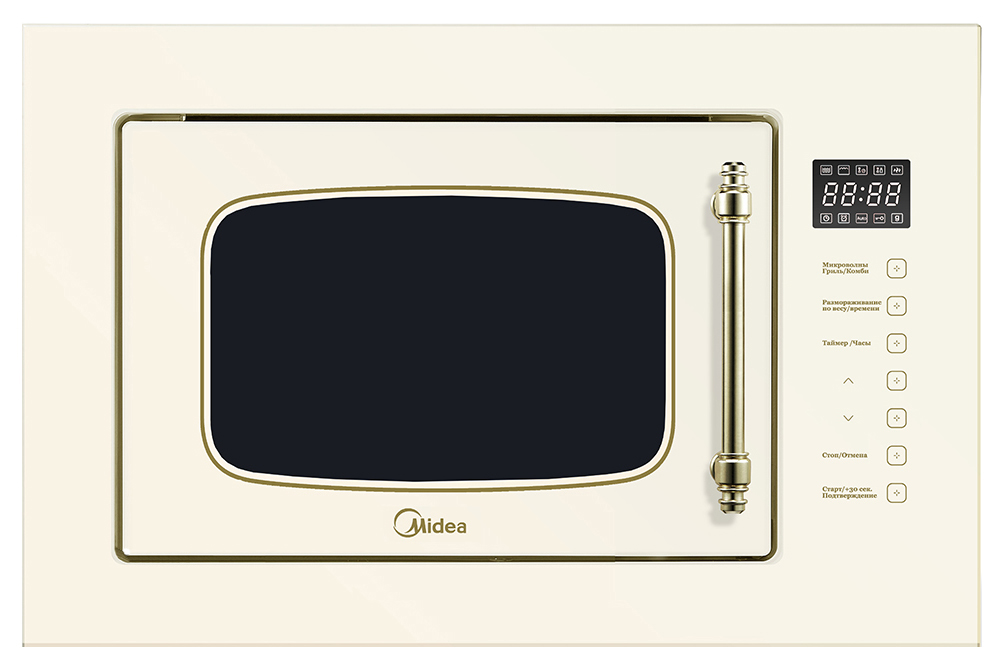 фото Встраиваемая микроволновая печь midea retro mi 9251 rgi-b ivory