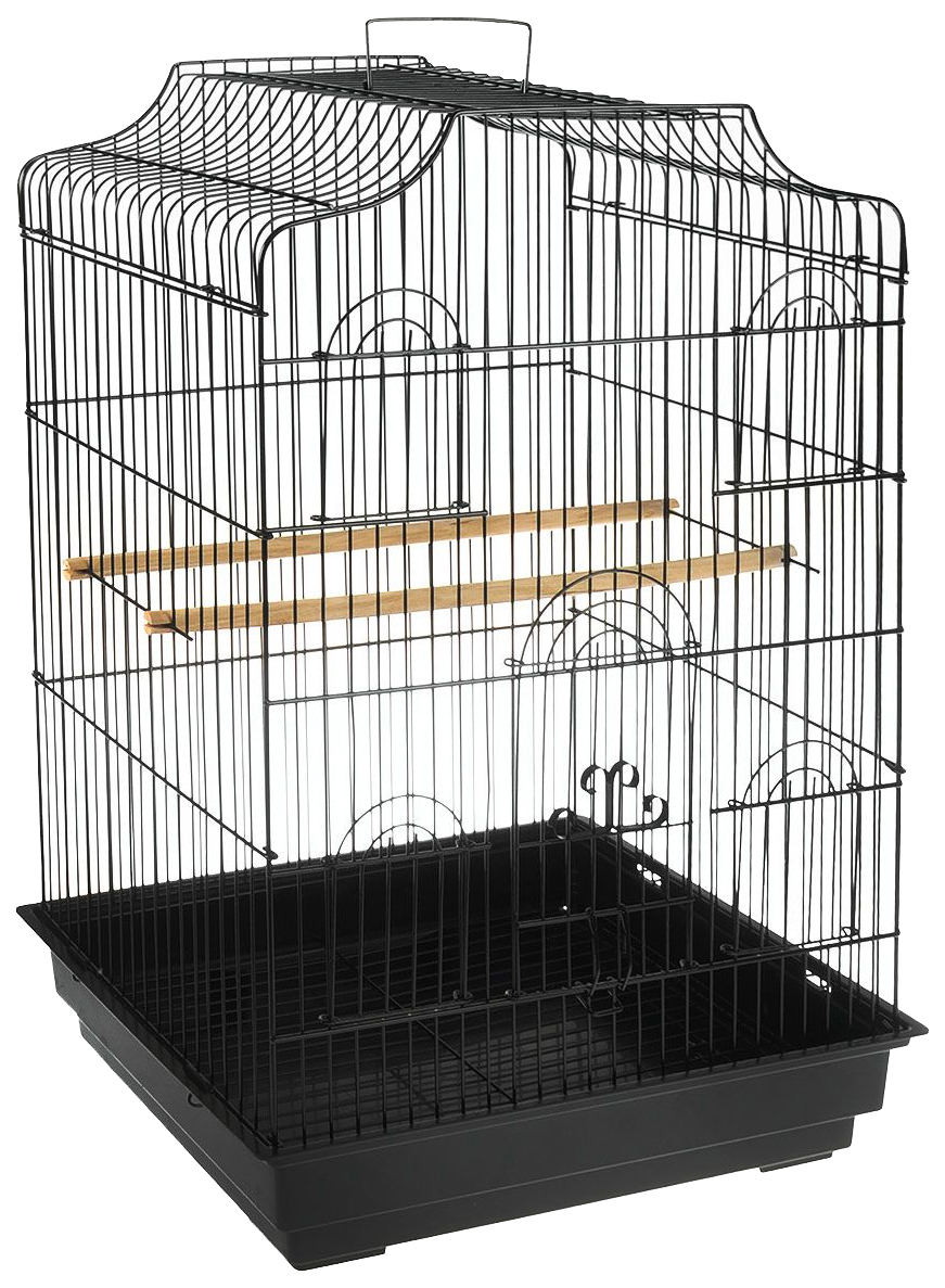 

Клетка для птиц Triol 6007, 47,5x36x68 см, черные прутья/черный поддон, 6007