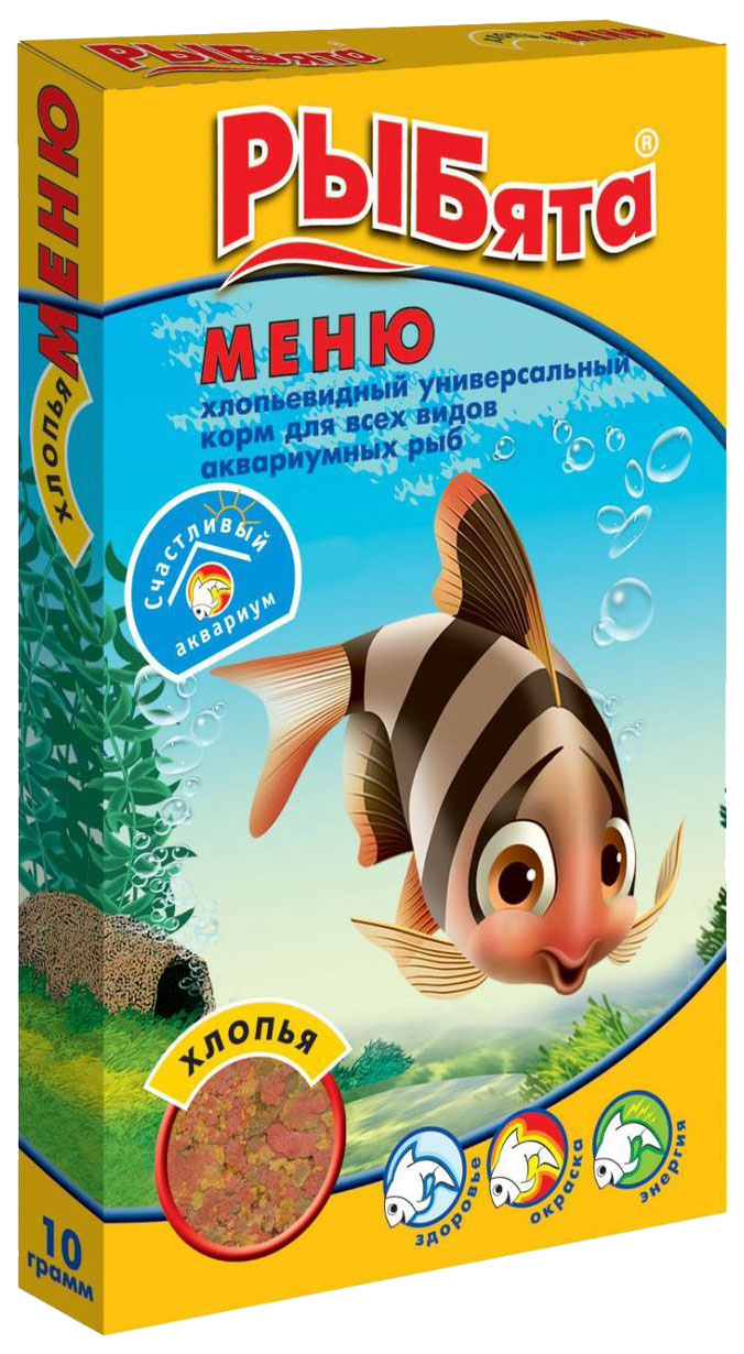 

Корм для рыб Рыбята Меню, с сюрпризом, хлопья, 10 шт по 10 г