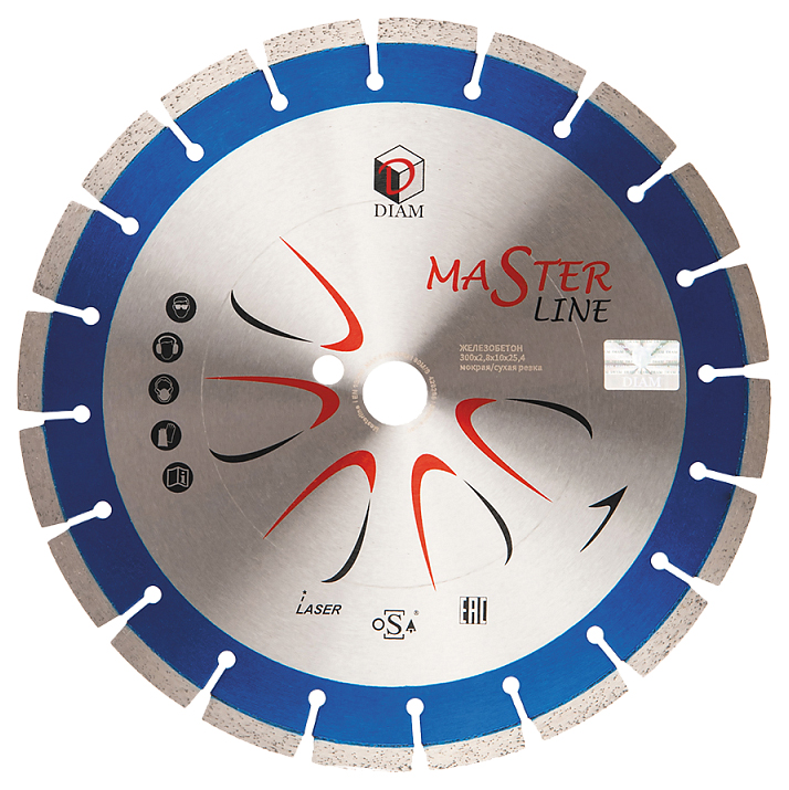 Диск отрезной алмазный DIAM Master Line 400x3,0x10x25,4 железобетон 000504