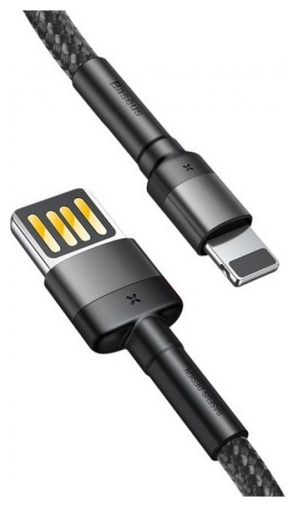 фото Кабель baseus cafule cable lightning 1m grey/black/black