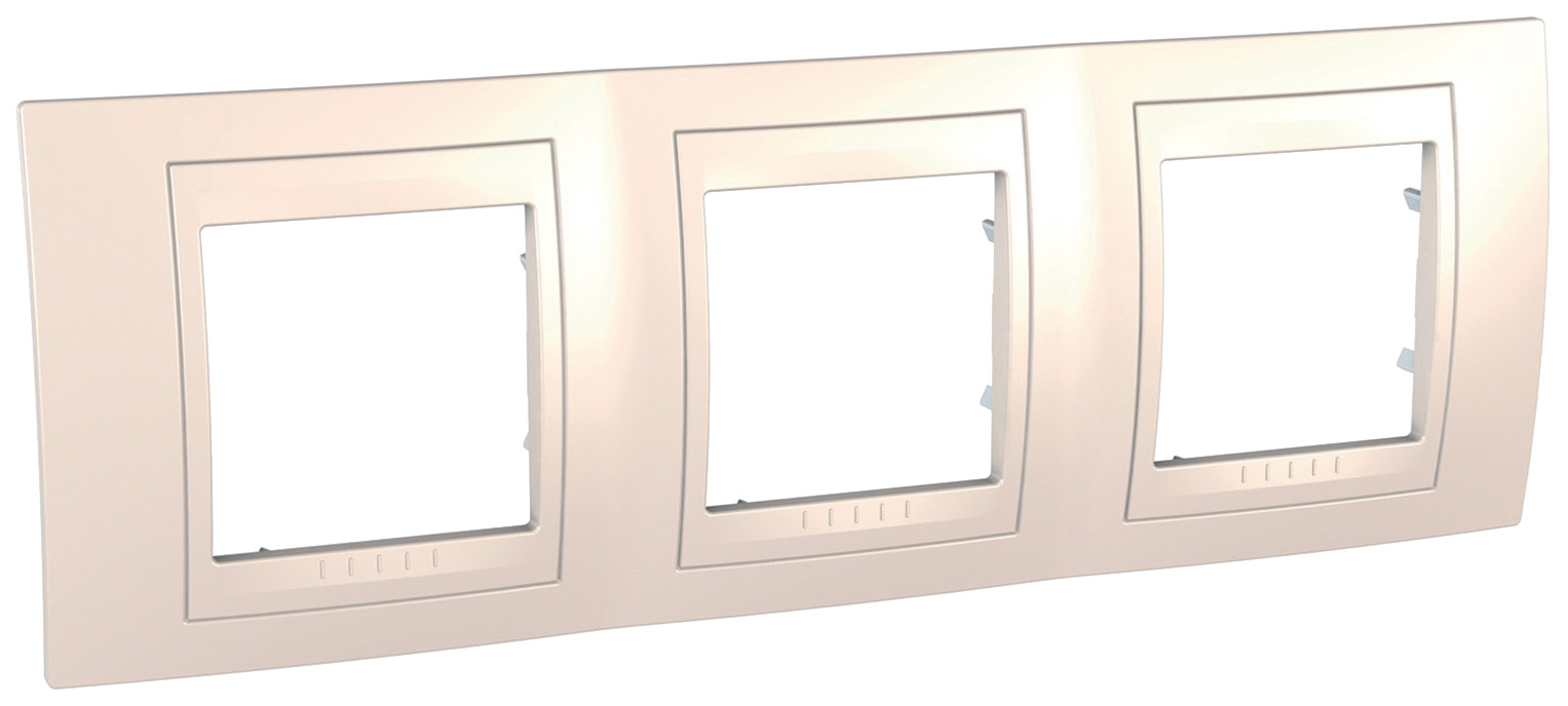 

Рамка Schneider Electric "Unica", 3 модуля, хамелеон бежевый, MGU6.006.25