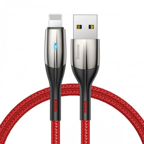 

Кабель Baseus Horizontal Data Cable With An Indicator Lamp Lightning 2m Red