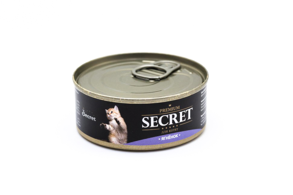 Консервы для котят Secret Premium, ягненок, 100г