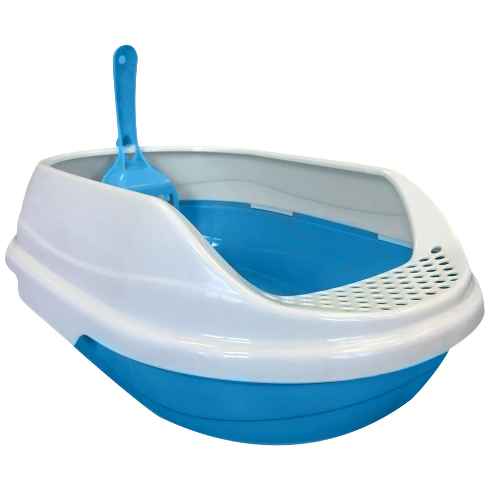 

Лоток для кошек HOMECAT с высоким бортом, голубой, 43 х 31 х 16 см, Голубой;белый, Нет