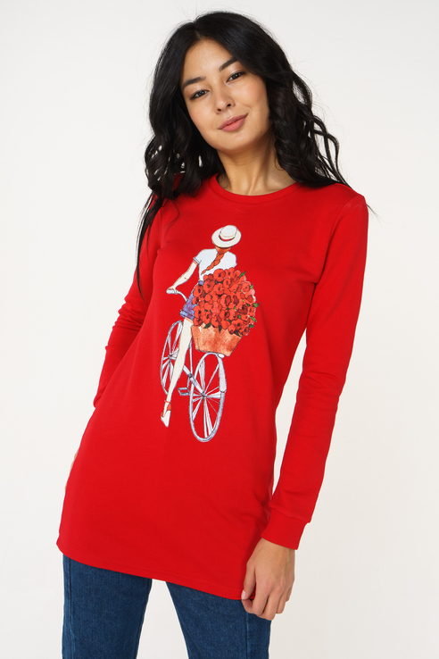 

Свитшот женский Fashion. Love. Story. 17AW0004 красный 40 RU, 17AW0004