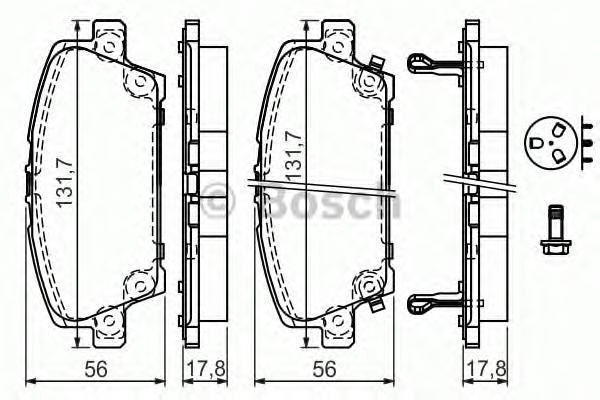 

Комплект тормозных колодок BOSCH 0986494136