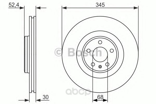 

Тормозной диск Bosch передний для Audi A6, A7, Q5 2008- 0986479747