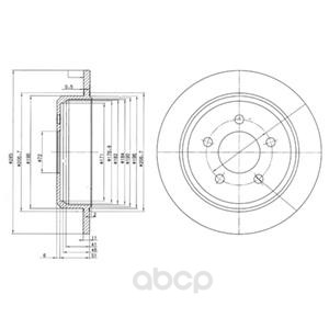 фото Тормозной диск delphi задний для jeep grand cherokee 1992-1999 d=285 мм bg3073