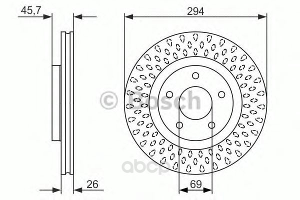фото Тормозной диск bosch передний для mitsubishi asx 2010- 0986479751