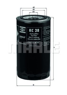 фото Фильтр топливный mahle kc 28 mahle/knecht