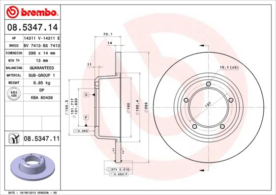 фото Тормозной диск brembo 08.5347.11