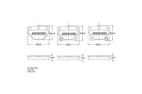Тормозные колодки Akebono дисковые AN635WK