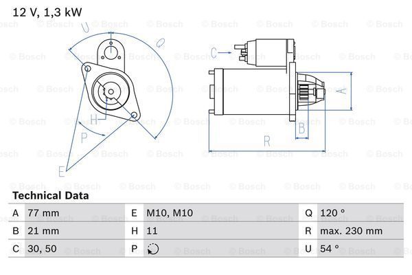 

Стартер BOSCH 0 986 029 130