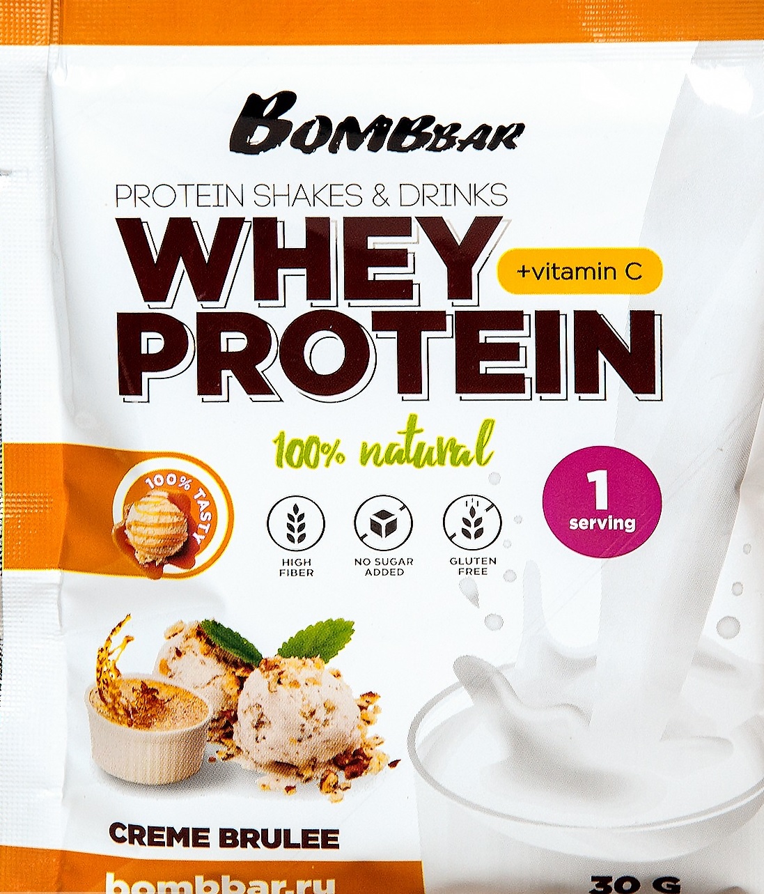 Протеин Bombbar Whey Protein, 30 г, creme brulee