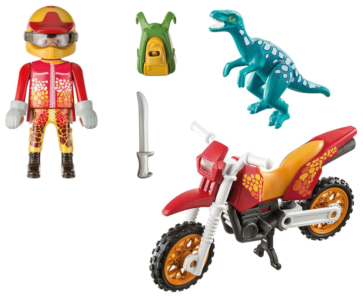 фото Игровой набор playmobil динозавры: гоночный мотоцикл с ящером