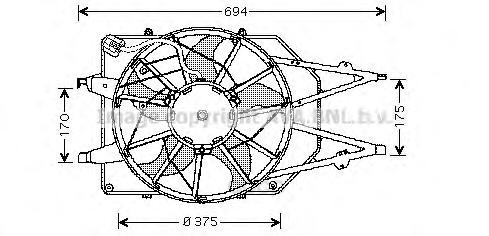 Вентилятор охлаждения Ford Focus 98-04 Ava FD7508