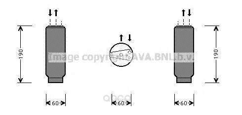 

Осушитель кондиционера Ava для Alfa Romeo 145-166/Fiat Marea 1996 ALD003