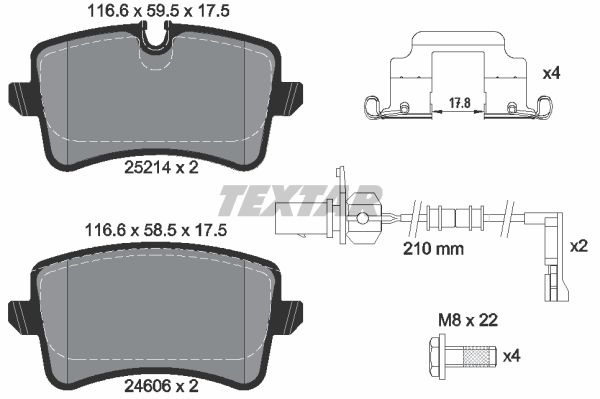 

Тормозные колодки Textar дисковые 2521402