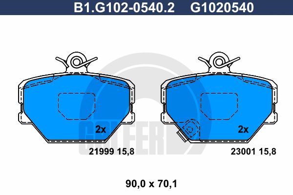 

Тормозные колодки GALFER дисковые B1G10205402