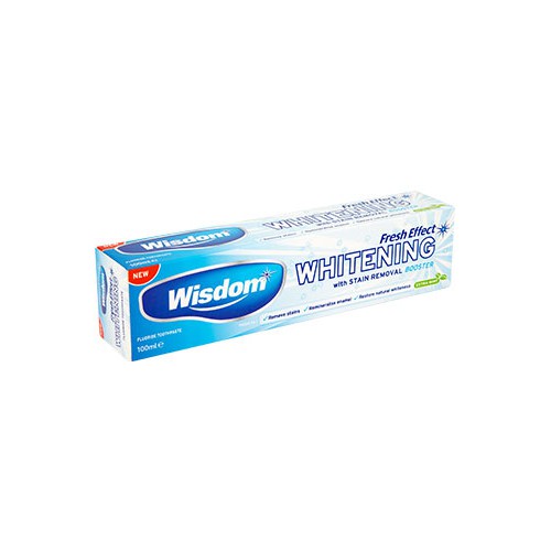 фото Отбеливающая зубная паста wisdom tpaste whitening shrinkwrap со фтором 1450 ppm 30мл