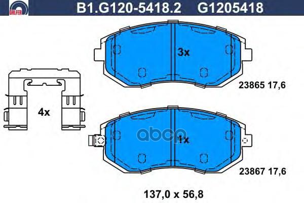 

Комплект тормозных колодок GALFER B1G12054182