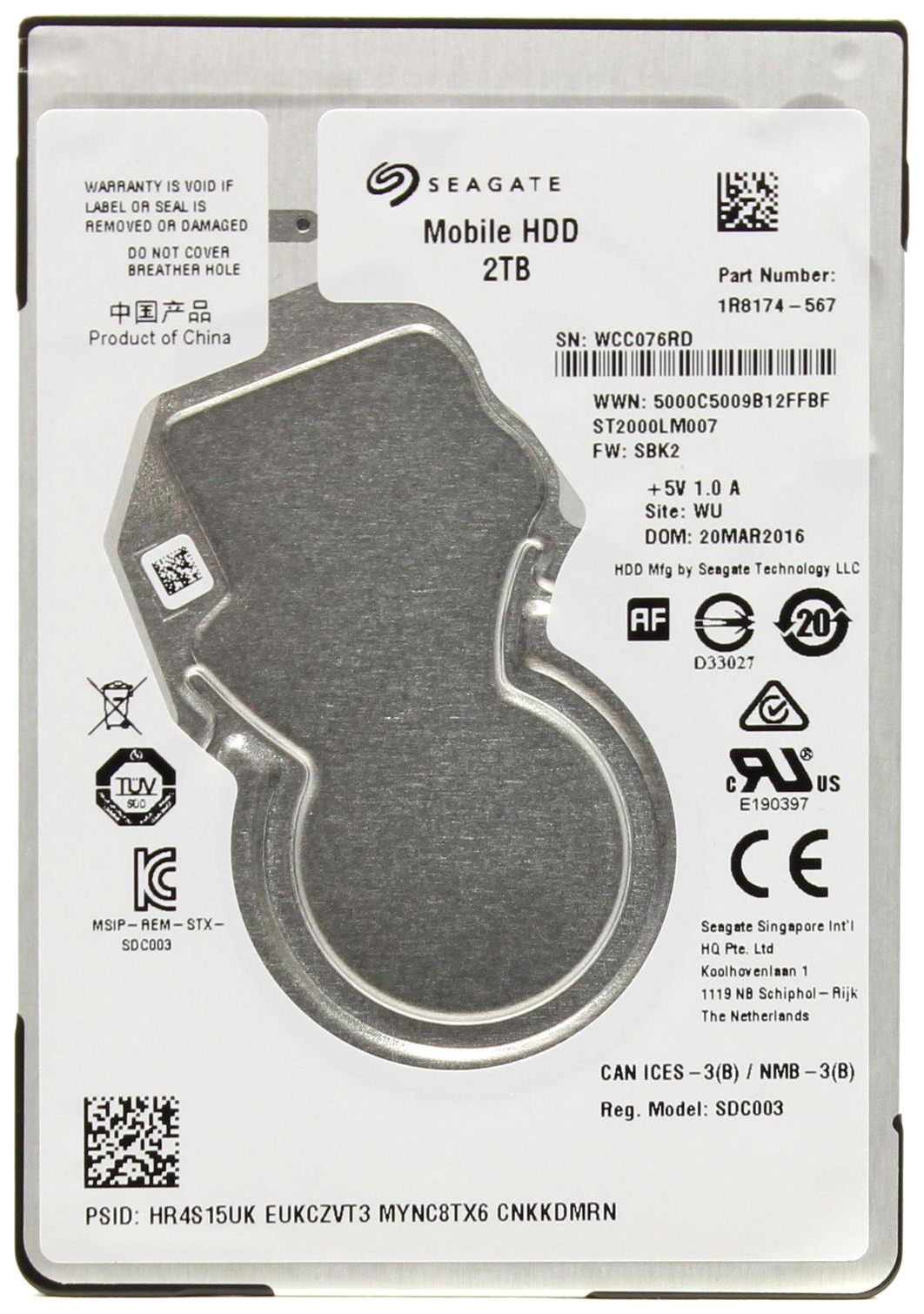 фото Внутренний жесткий диск seagate mobile hdd 2tb (st2000lm007)