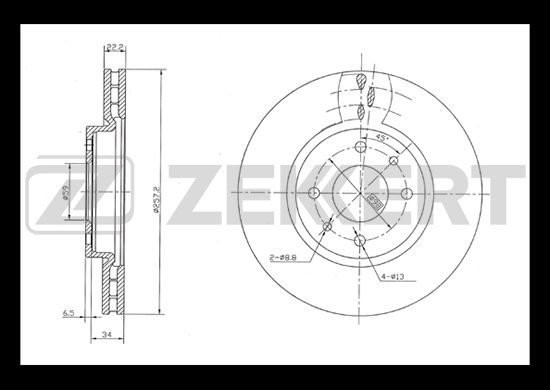 фото Тормозной диск zekkert bs-5086