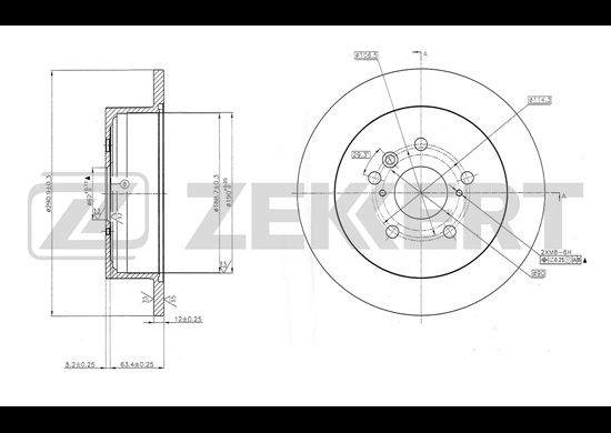 

Тормозной диск ZEKKERT BS-5706