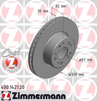 

Тормозной диск ZIMMERMANN 400.1421.20
