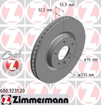 фото Тормозной диск zimmermann 600.3231.20