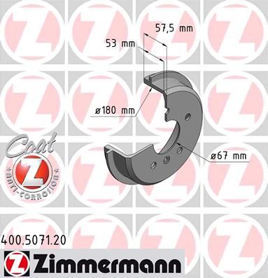 

Тормозной барабан ZIMMERMANN 400.5071.20