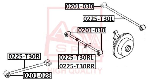 фото Рычаг подвески asva 0225-t30rr