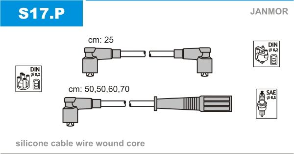 Комплект проводов зажигания JANMOR S17.P